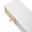 Console de télévision blanche, pieds en bois massif, portes coulissantes doubles, tablette ajustable pour le divertissement à domicile, taille tissée de 53,58 po, tablette, blanc, élégance de salon-1559656428