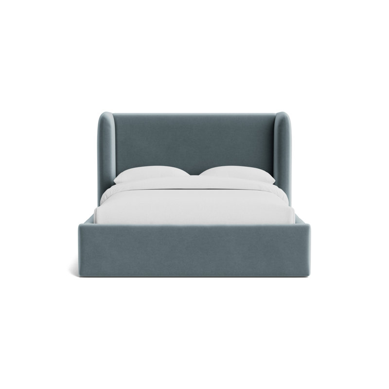 Niles 48 Floating Rail Bed, King, Performance Velvet - Harbor