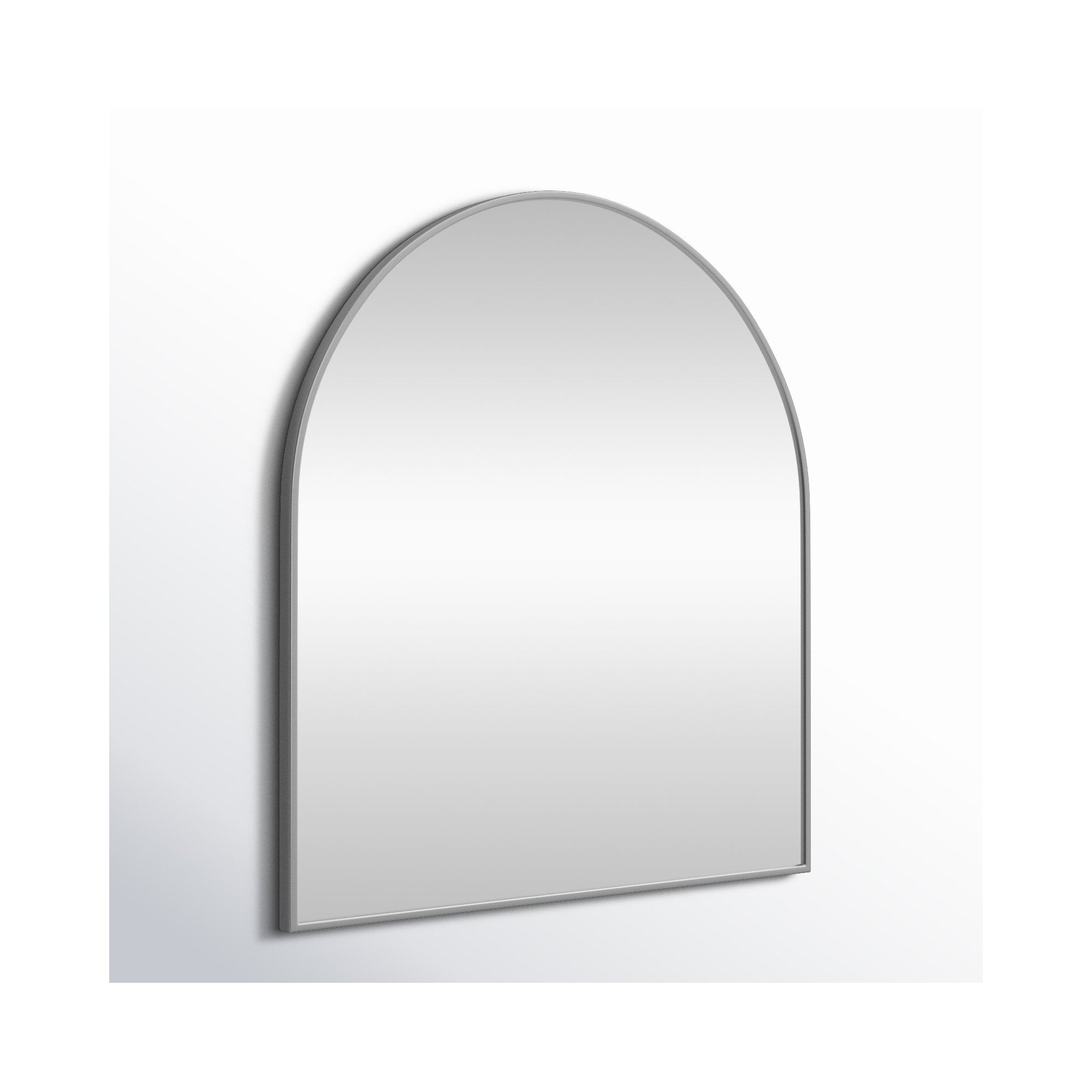 Sabine Metal Arch Wall Mirror, 30" x 27", Silver