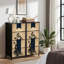 Commode 4 tiroirs pour chambre à coucher, commode étroite, plateau en bois et structure en fer de travail 18 po x 37,5 po (l x H) - avec silhouette minimaliste d'arbre vertical pleine silhouette japonaise