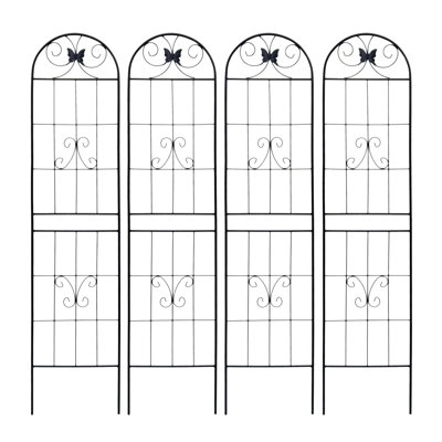 4 Pack Metal Garden Trellis 86.7" X 19.7" Rustproof Trellis For Climbing Plants Outdoor Flower Support