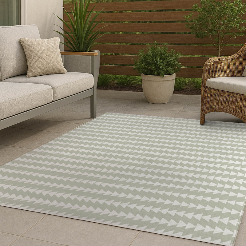 Tribal Arrows Non-Slip Outdoor Rug, Rectangle 4' x 6'