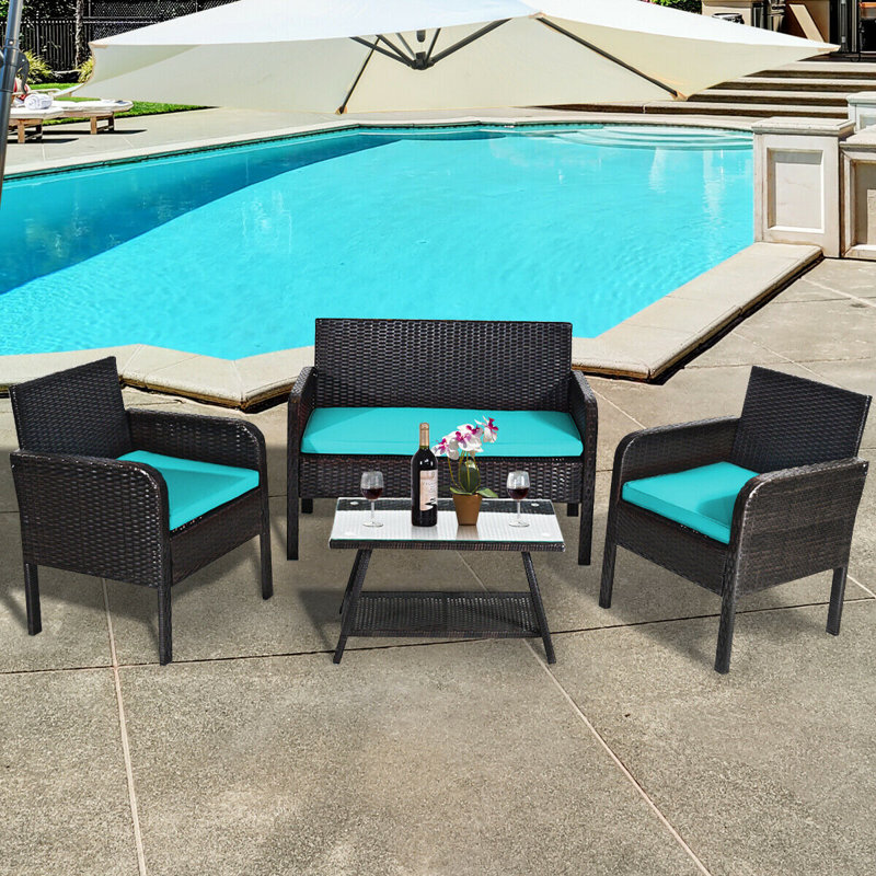 Batres 4 - Person Patio Conversation Set with Cushions