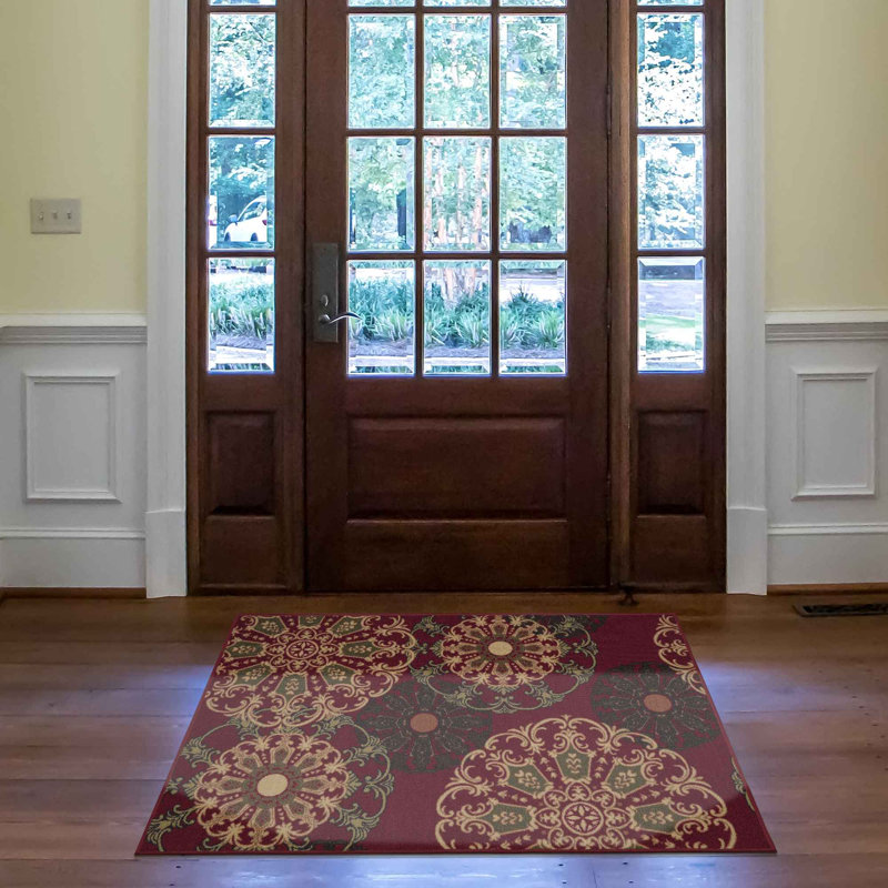 Tapis boho antidérapant lavable à la machine pour le salon, le couloir, Rectangle 3 pi 3 po x 5 pi