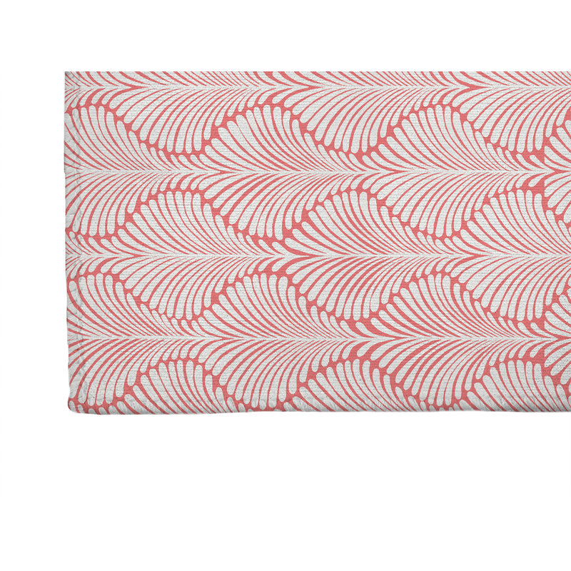 Tapis de cuisine à profil bas Elegant Palms, Rectangle 5 pi x 7 pi, Vieux rose