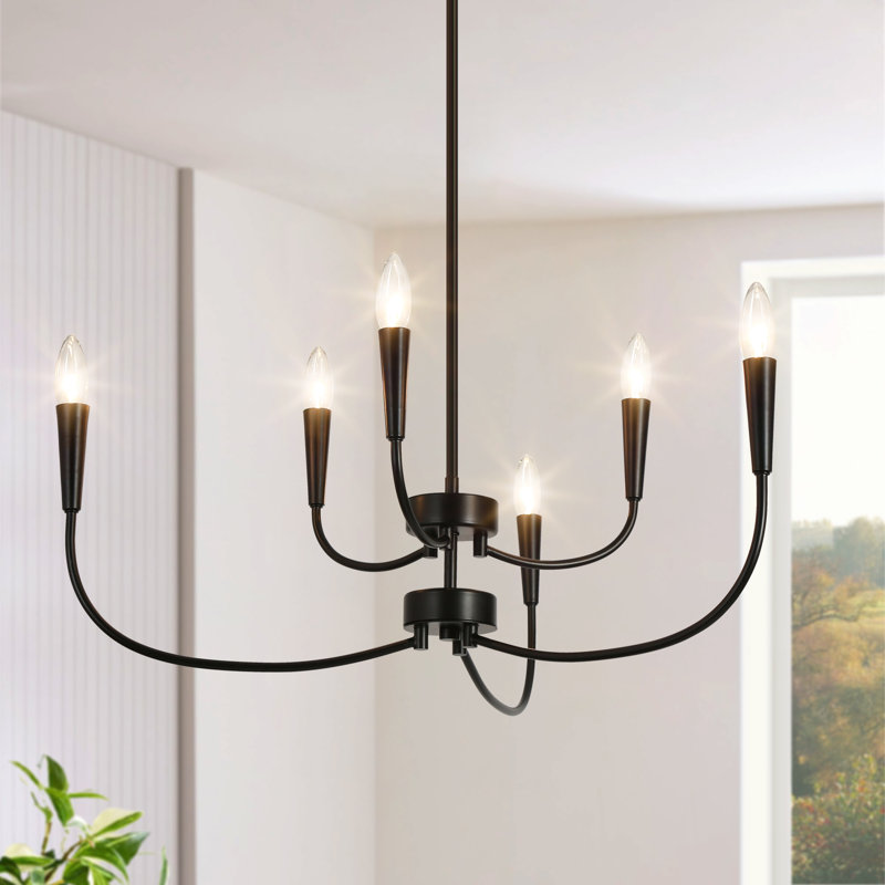 Lustre classique / traditionnel à 6 lumières de style bougie Kaymarie