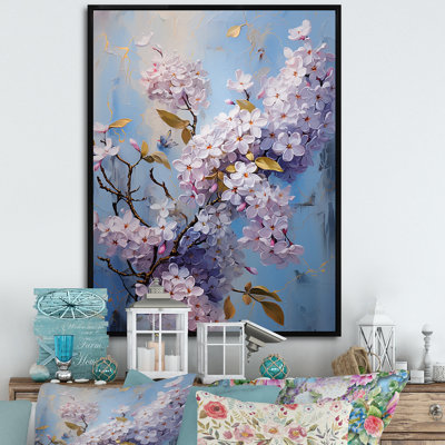 «Lilas mauve et bleu» en fleurs sur toile