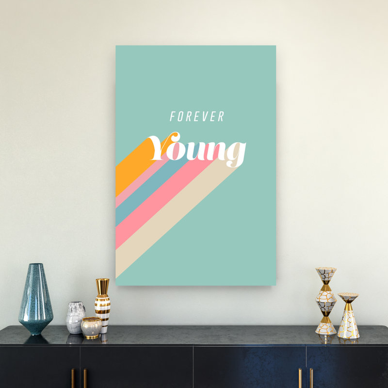 «Forever Young», impression d'art mural moderne et coloré abstrait, H 36 po x l 24 po