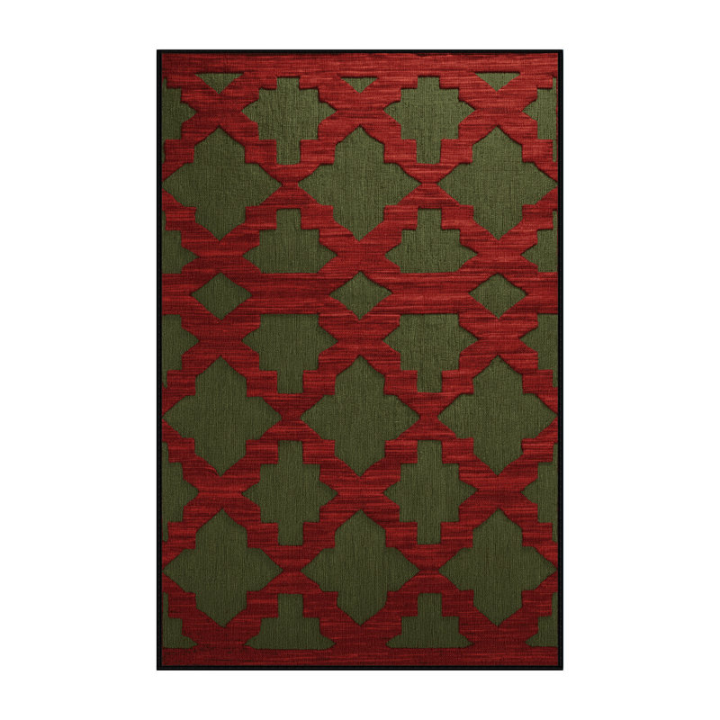 Tapis brun treillis lavable à la machine, Rectangulaire 3 pi x 5 pi