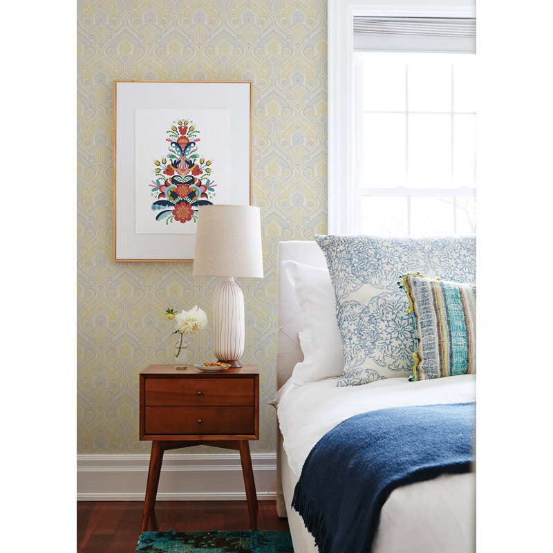 Lembo 33' L x 20.5" W Wallpaper Roll, Yellow