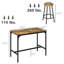 Ensemble de table de bar 5 pièces, hauteur de comptoir, plateau en bois brun rustique, structure en métal noir, 4 tabourets de bar. Ensemble de repas/pub gain d'espace idéal pour une petite cuisine, un appartement ou un coin repas.