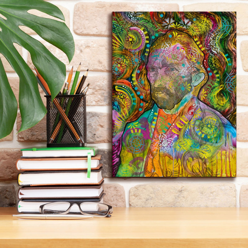 «Van Gogh Portrait» par Dean Russo, art mural sur toile, H 16 po x l 12 po x P 0,75 po