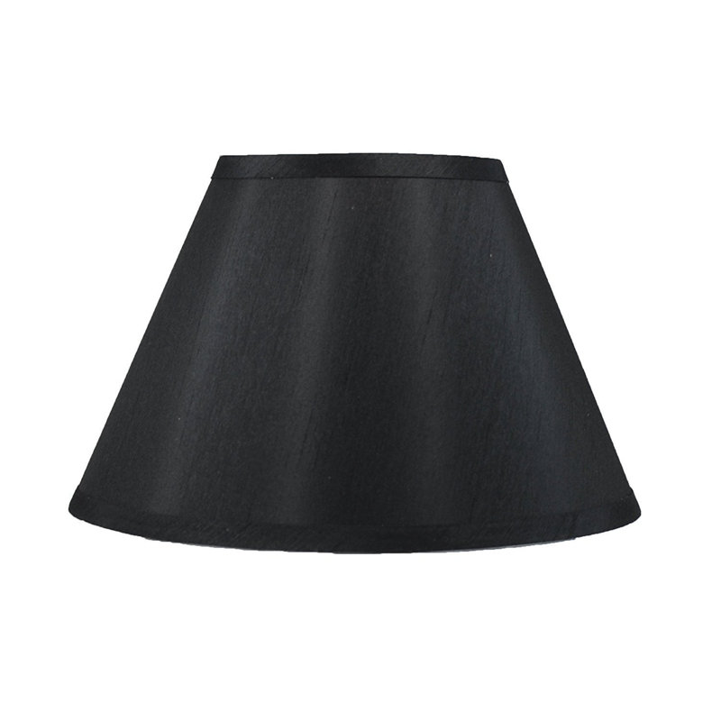 Abat-jour empire en soie / shantung (araignée), Noir, H 6 po x l 8,5 po x P 12 po