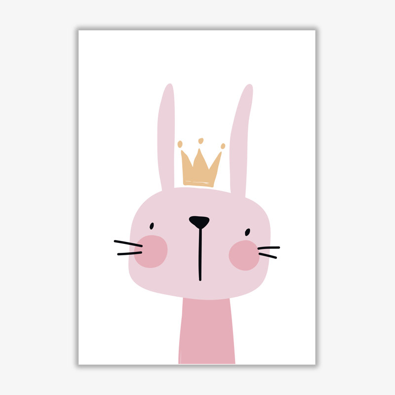 Pink Bunny - Painting, No Frame, 42 cm H x 30 cm W x 1 cm D