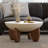 Curva Round Coffee Table With Wood Legs-1033277261