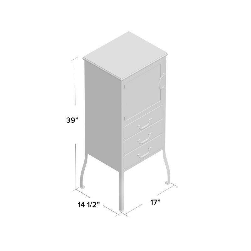 Commode décorative 3 tiroirs Danile, Blanc