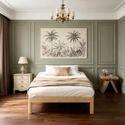 14 Inch Solid Wood Twin Bed Frame, Platform Bed Frame With Metal Slat Support, No Box Spring Needed, Easy Assembly, Wooden Color