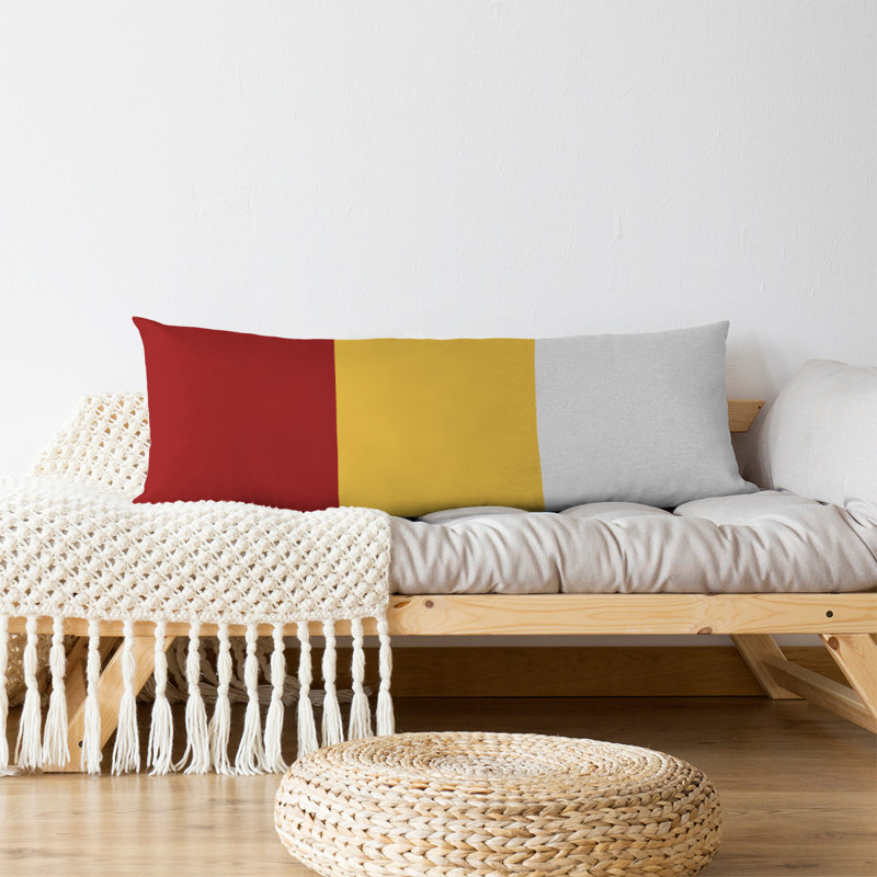 Oreiller de corps en polyester / polyester Arizona Football Stripes, Adrienne,Red/Yellow Middle, Buffalo Football 