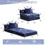 Alexandrina Compression en bleu foncé, lit simple convertible à une place sans os, modulaire avec chenille, sans assemblage pour la chambre à coucher-121361721