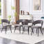 Ensemble de 2 chaises de salle à manger en velours avec pieds noirs, chaises d'appoint rembourrées modernes pour la salle à manger et la cuisine-94746919