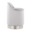 Tabouret de coiffeuse 18 po avec pivot en métal chromé et velours argenté-130671130-130671131