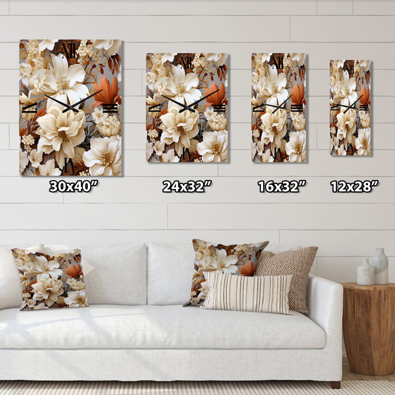 Jamea - Horloge murale florale, Petit