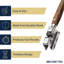 Affûteur de couteaux - Outil d'affûtage manuel pour lames fixes, couteaux de poche et couteaux de cuisine - Affûteur de lames avec disques d'affûtage en acier rotatifs et poignée Bubinga par Kings County Tools