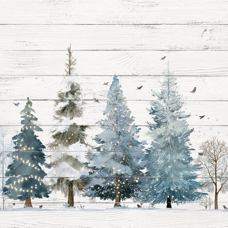«Snowlight Forest Gathering», art mural sur toile tendue, H 40 po x l 40 po