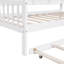 Lit simple en bois avec lit gigogne en bois, lit pour enfant avec tablette, blanc-1665836634
