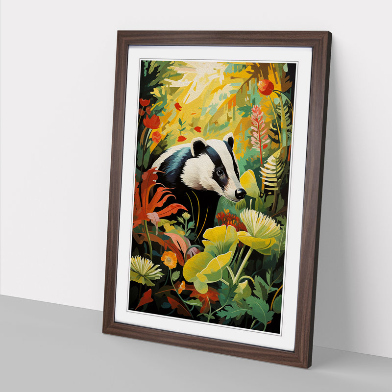 Single Picture Frame Print on Wood, Walnut Framed, 46cm H x 34cm W