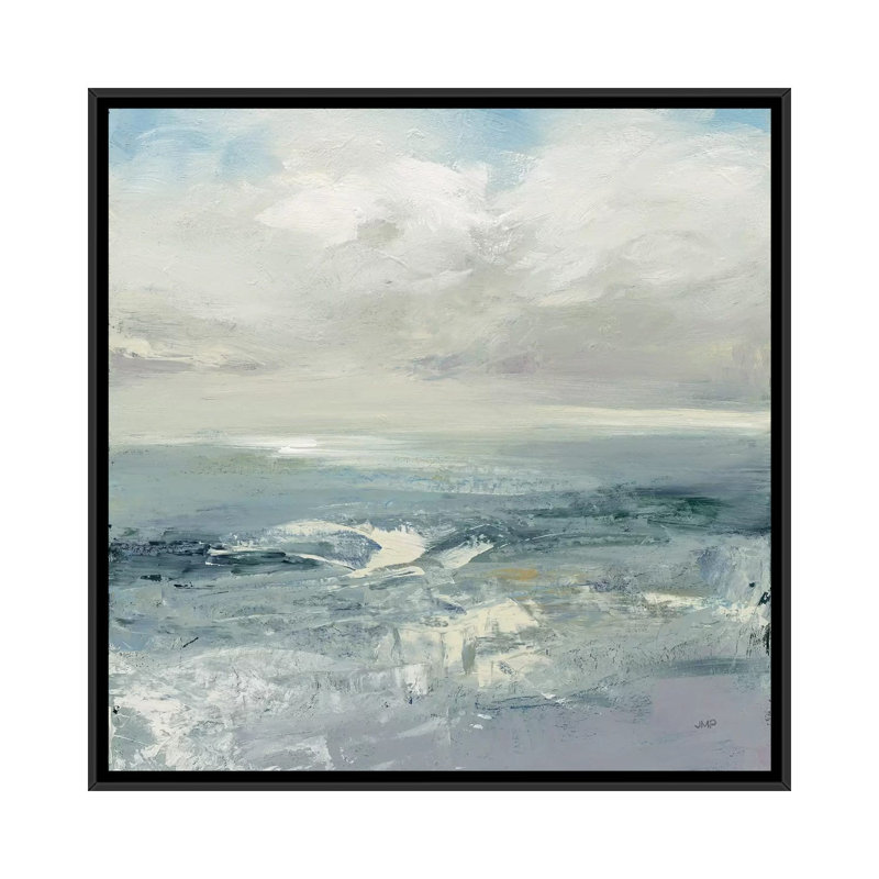 « ondulations », impression sur toile, H 18 po x l 18 po x P 1,5 po, Toile avec cadre noir, Pas de tapis