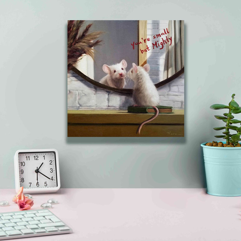 «Mighty Mouse» par Lucia Heffernan, art mural sur toile, H 12 po x l 12 po x P 0,75 po