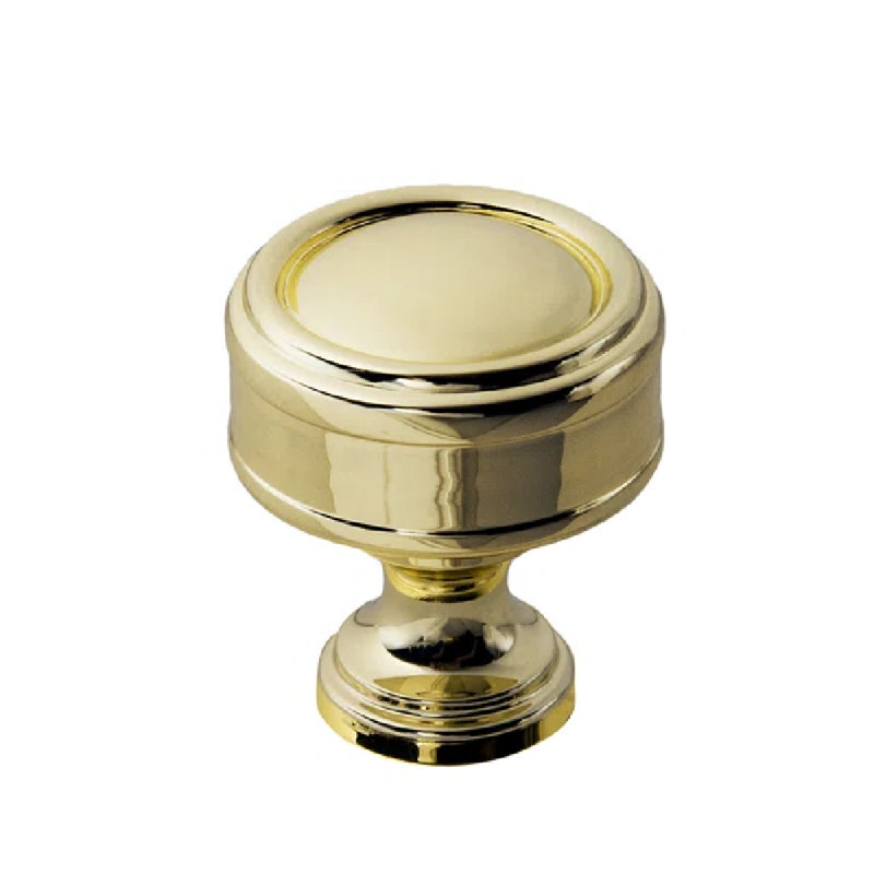 Bouton d'armoire rond en or poli 1-1 / 4 po Paris, L 1,25 po x l 1,25 po, Or poli