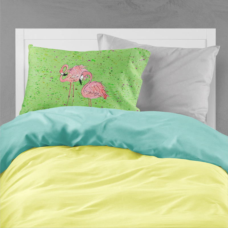Taie d'oreiller Flamingo Flamingo, Vert