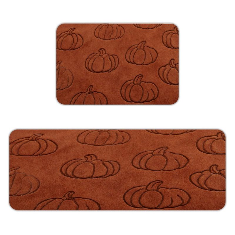 Embossed Pumpkin, Kitchen Mats Set of 2