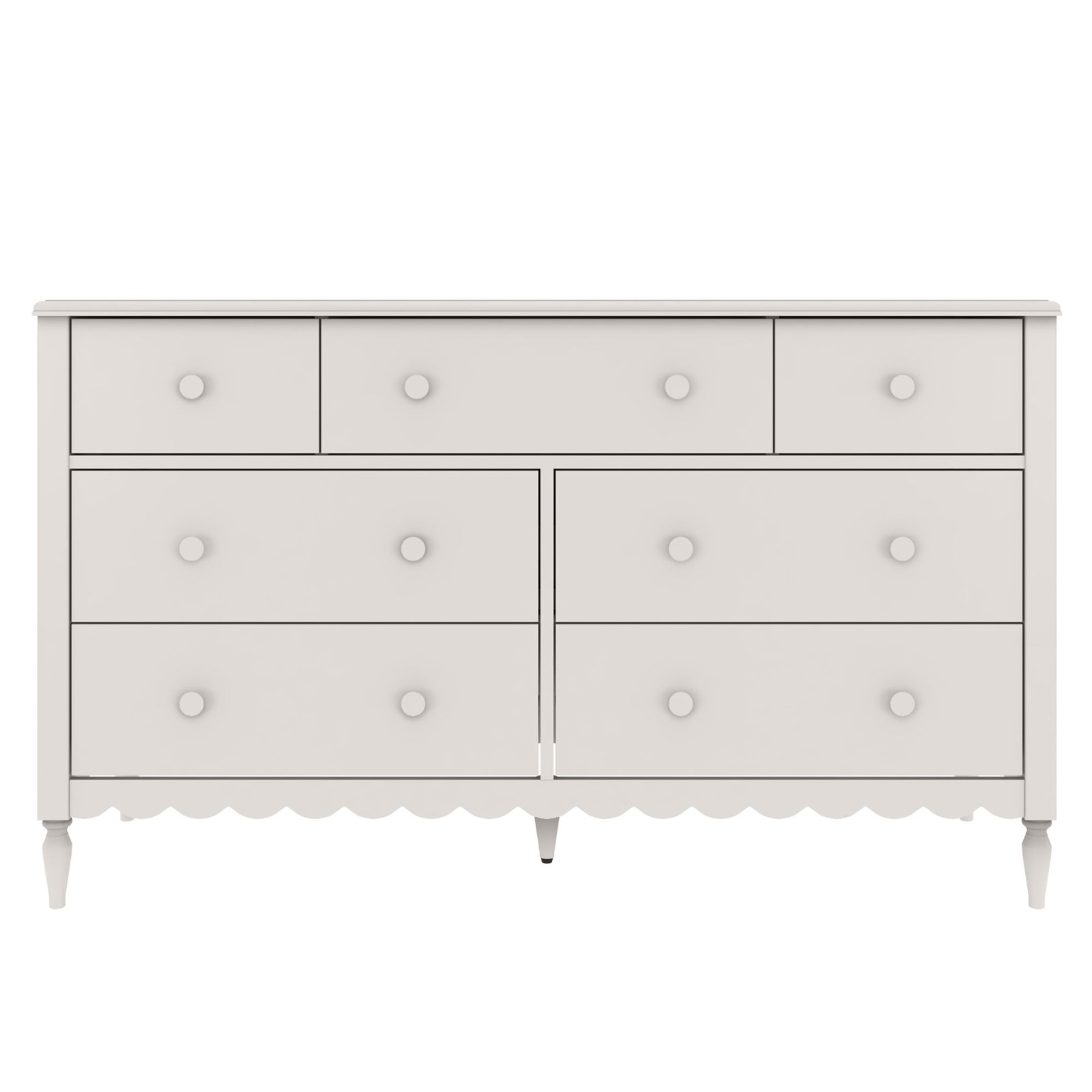 Charlotte 7 Drawer Dresser, Pecan, Linen White