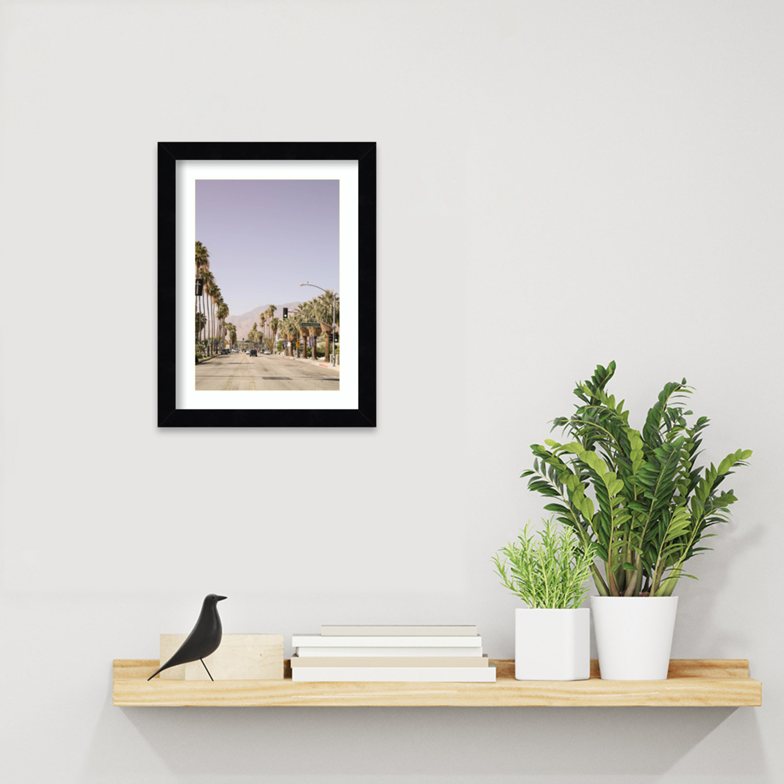Daisey "Palm Spring Street" Print, Black, 13" H x 10" W