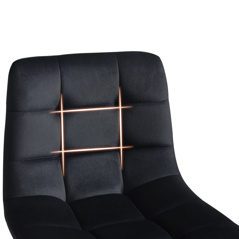 Breyson Upholstered Counter Stool with Metal Frame, Black
