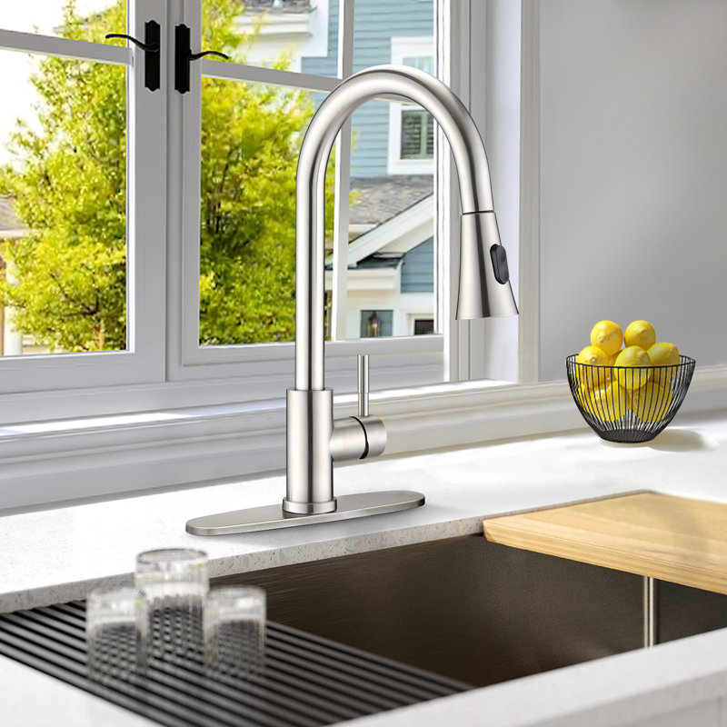 WESTINUS Pull Down Kitchen Faucet, Brushed Nickel