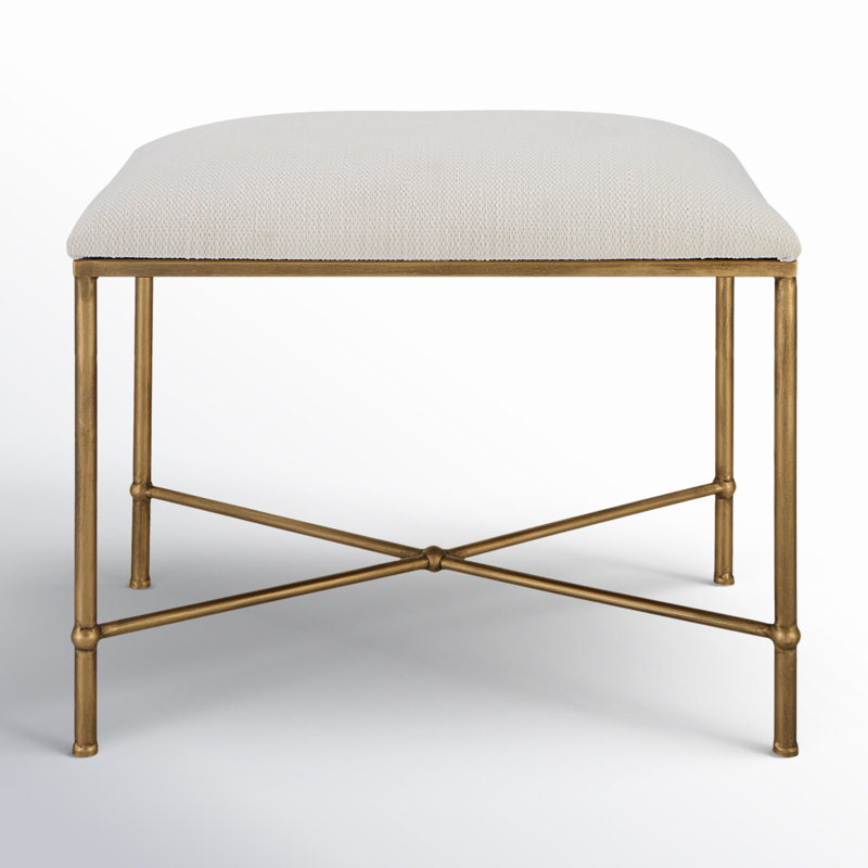 Avenham Small Bench, Black, Gold, 20" H x 24" W x 16"D
