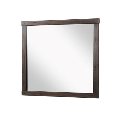 Miroir carré avec chêne noueux, miroir