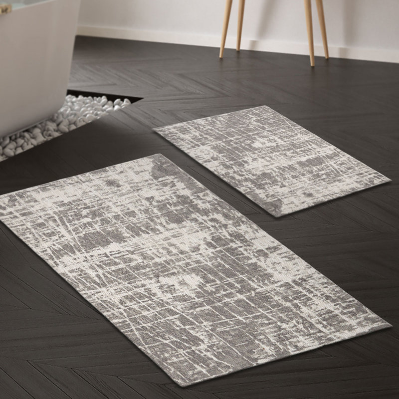 Ensemble de tapis de bain doux et absorbant (2 pièces), antidérapant, antibactérien, 100% polyester | 15,7 po x 23,6 po et 23,6 po x 35,4 po | Tissu facile à nettoyer, lavable à la machine pour un confort et une sécurité ultimes dans votre salle de bain