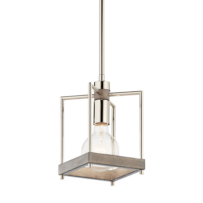 Luminaire suspendu géométrique à 1 lumière Mccallum, Gris antique vieilli