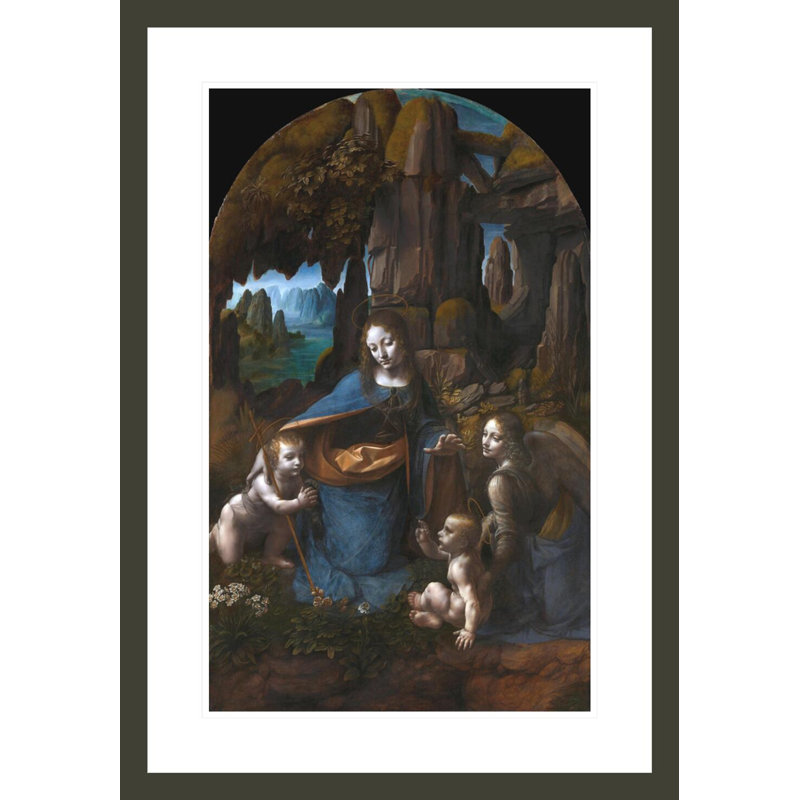 Vierge des rochers par Leonardo Da Vinci, impression giclée encadrée, H 29,5 po x l 20,6 po