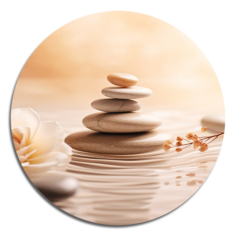 Baek - Art spirituel rond en métal, H 16 po x l 16 po
