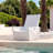 Assemble-Free Outdoor Side Table,Quick Assembly Pool Club Chair,Waterproof Plastic Pool End Table with 2 Cup Holders and 1 Tablet Holder, Essential for Outdoor Relaxation