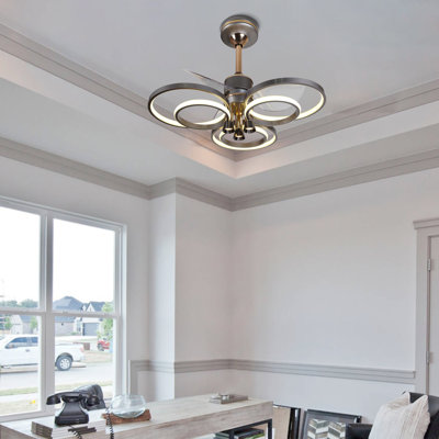 Led Ceiling Fan Black Ceiling Fan With Light Modern Ceiling Fan Fandeliers with Lights and Remote