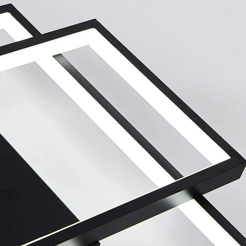 Plafonnier encastré 3 lumières DEL Arlyn, Noir, H 3 po x l 35,4 po x P 19,7 po