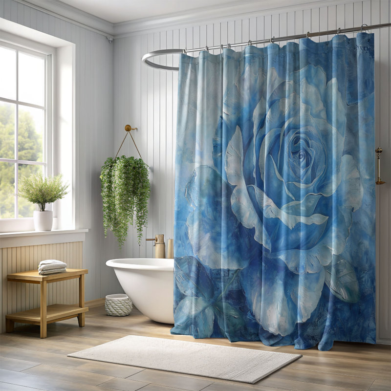 Rideau de douche 1 pièce Soft Soft Florals, H 74 po x l 71 po