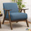 Fauteuil d'appoint en tissu rétro avec siège et dossier en bois massif rétro-222960395-222960399